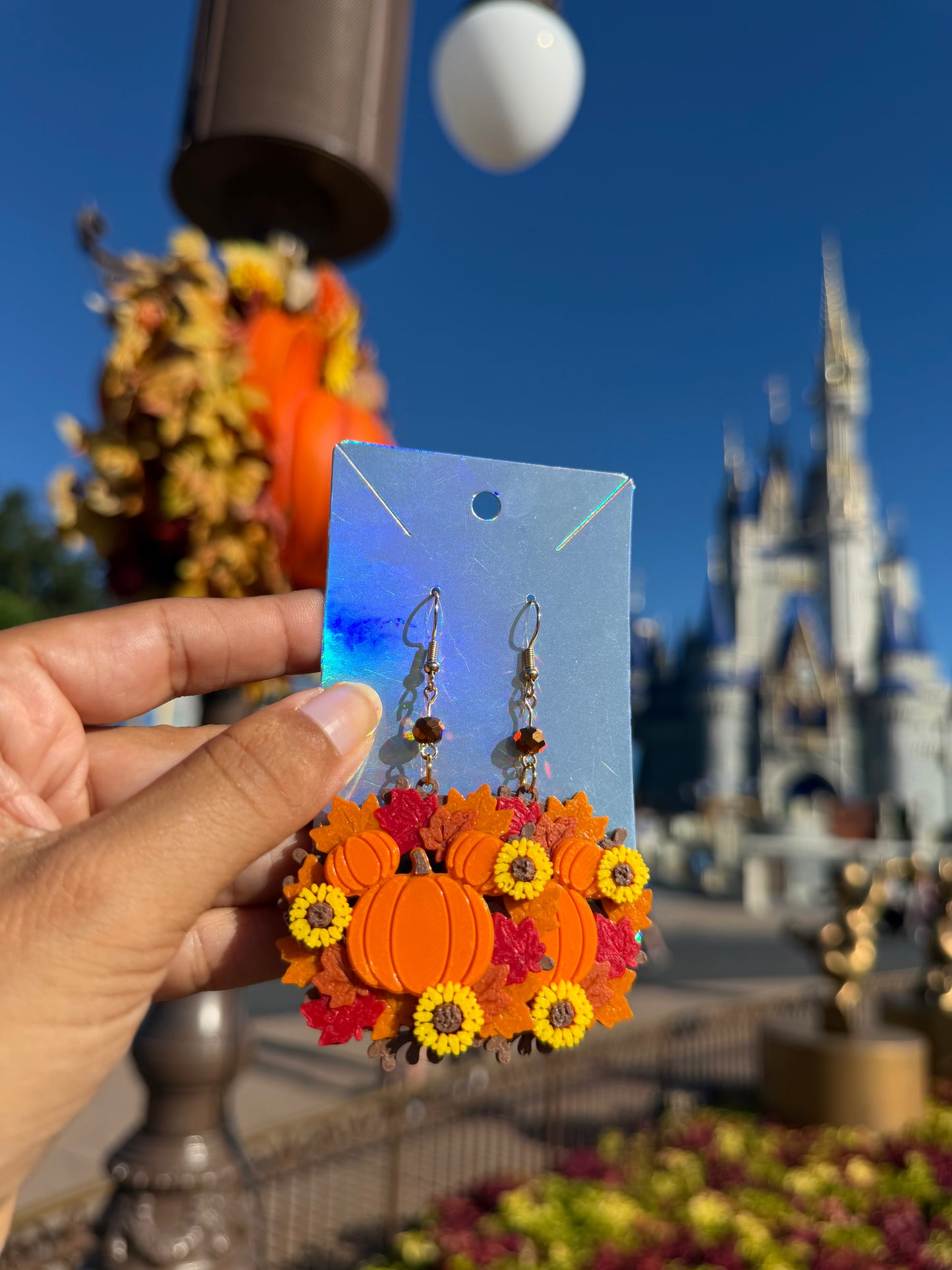 Fall Pumpkin Wreath Earrings