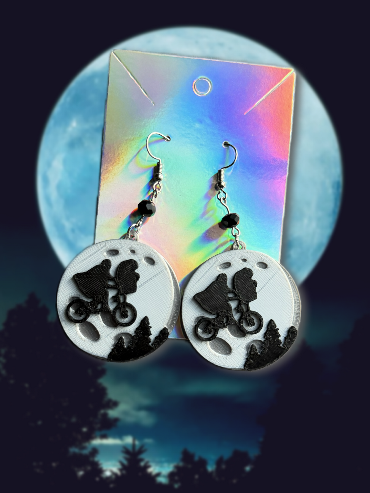 Moon Bicycle Earrings