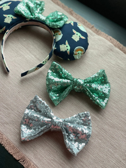 Cute Child Mouse ears - Mandalorian Inspired Minnie ears - Grogu Minnie ears