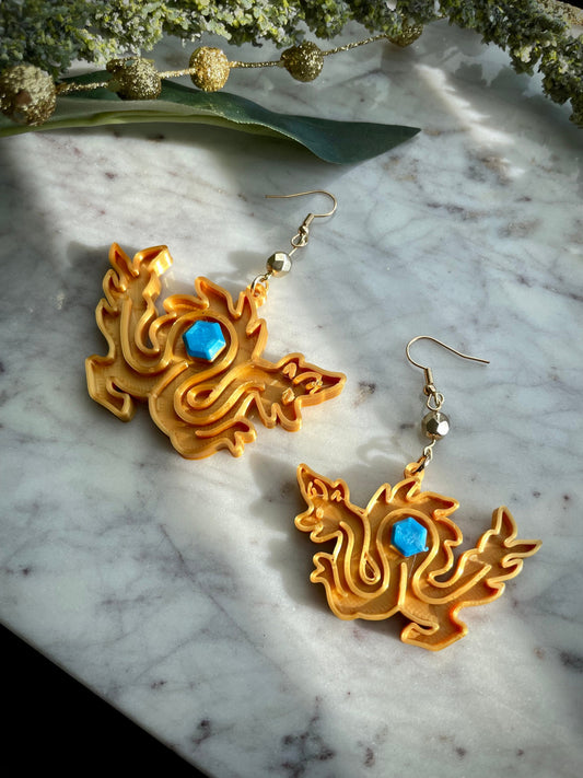 Raya the Last Dragon Inspired 3D printed Earrings - Dragon Earrings - Sisu Earrings 3D printed earrings