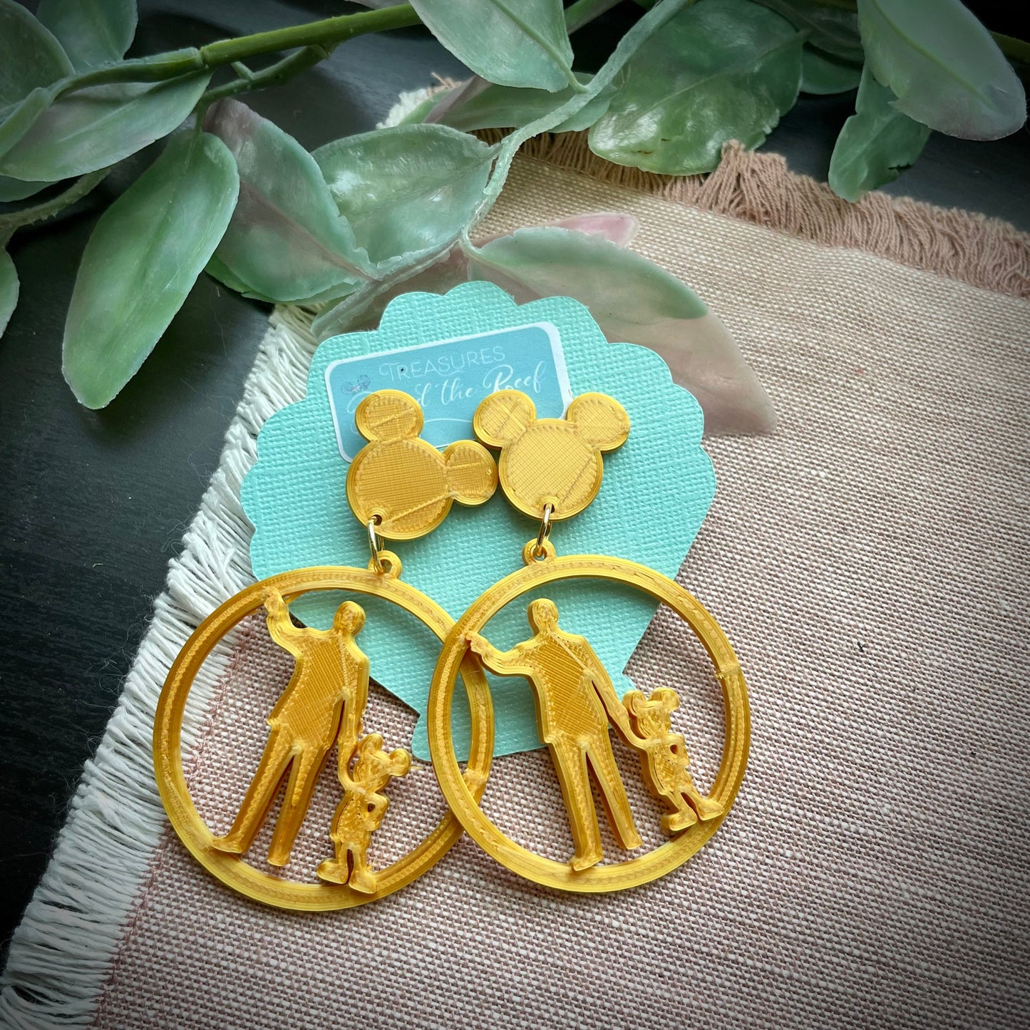 Walt & Mickey Statue earrings - 3D printed Walt Mickey earrings