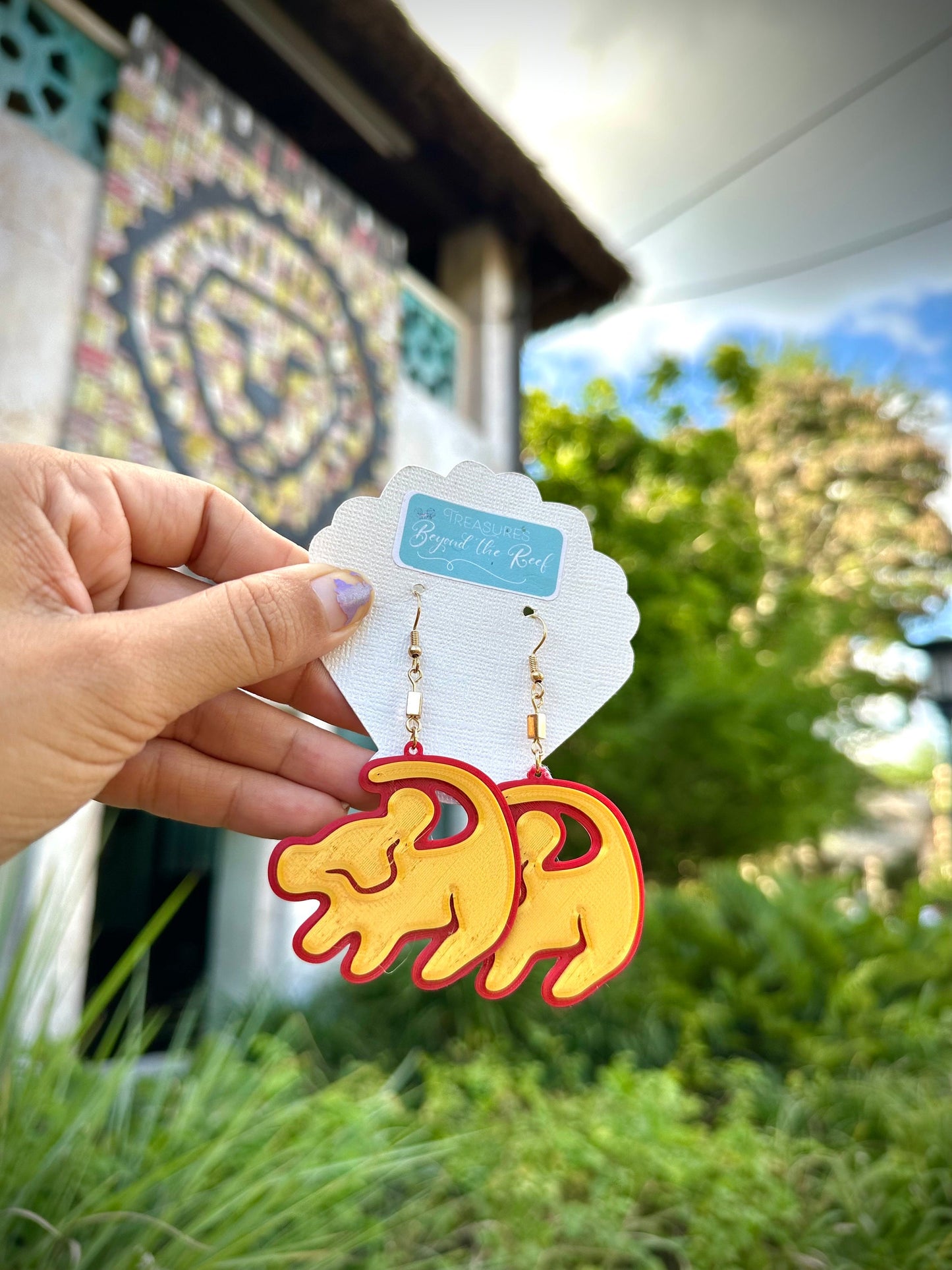 Lion King earrings - Simba Earrings- Animal kingdom earrings - 3D printed Simba earrings