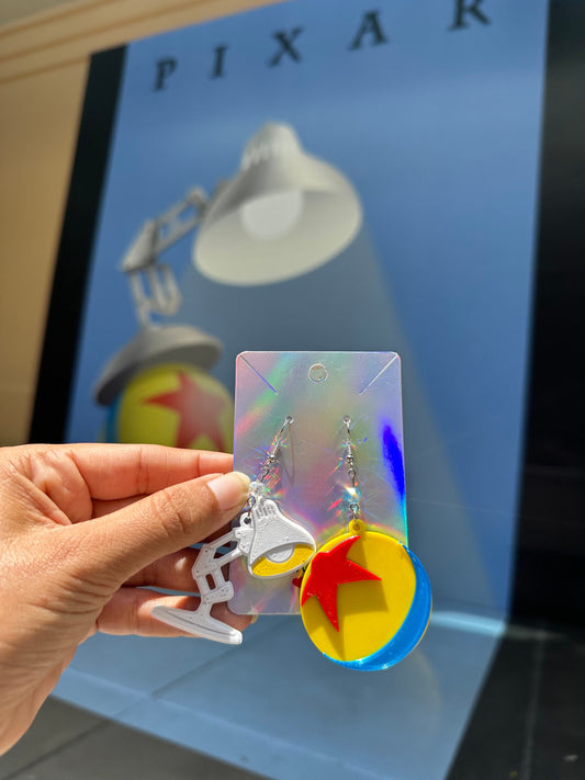 3D printed Pixar Ball earrings - Pixar Earrings - Pixar Lamp earrings - Pixar fest - Luxo Ball earrings Toy story