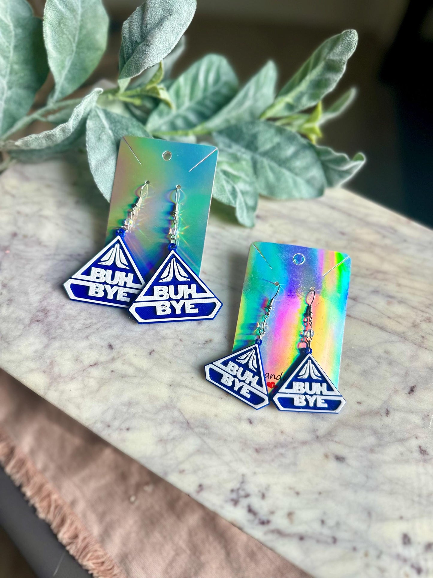 Star Tours Earrings: 3D Printed Buh-Bye PLA Plastic
