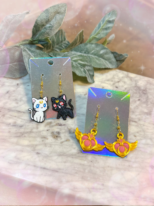 Moon Guardian Cat Earrings