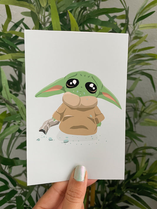 Sad Baby Alien Print - "No More Snacks"