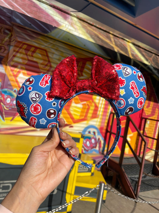 Spidey & Friends Minnie Ears - Spiderman Ears - Avengers Campus Ears, Miles Morales, Spider-man, and Spider-Gwen Minnie ears, Mouse Ears