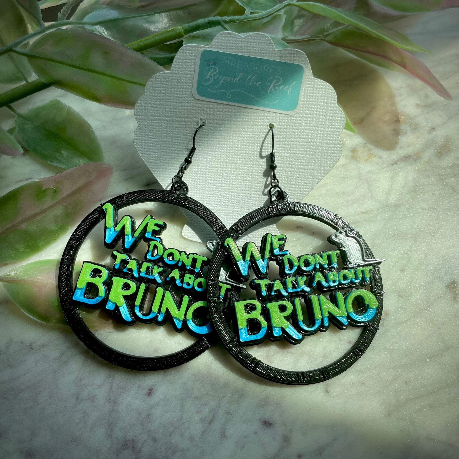 We Don’t Talk About Bruno Earrings - 3D printed Bruno earrings - Encanto inspired earrings