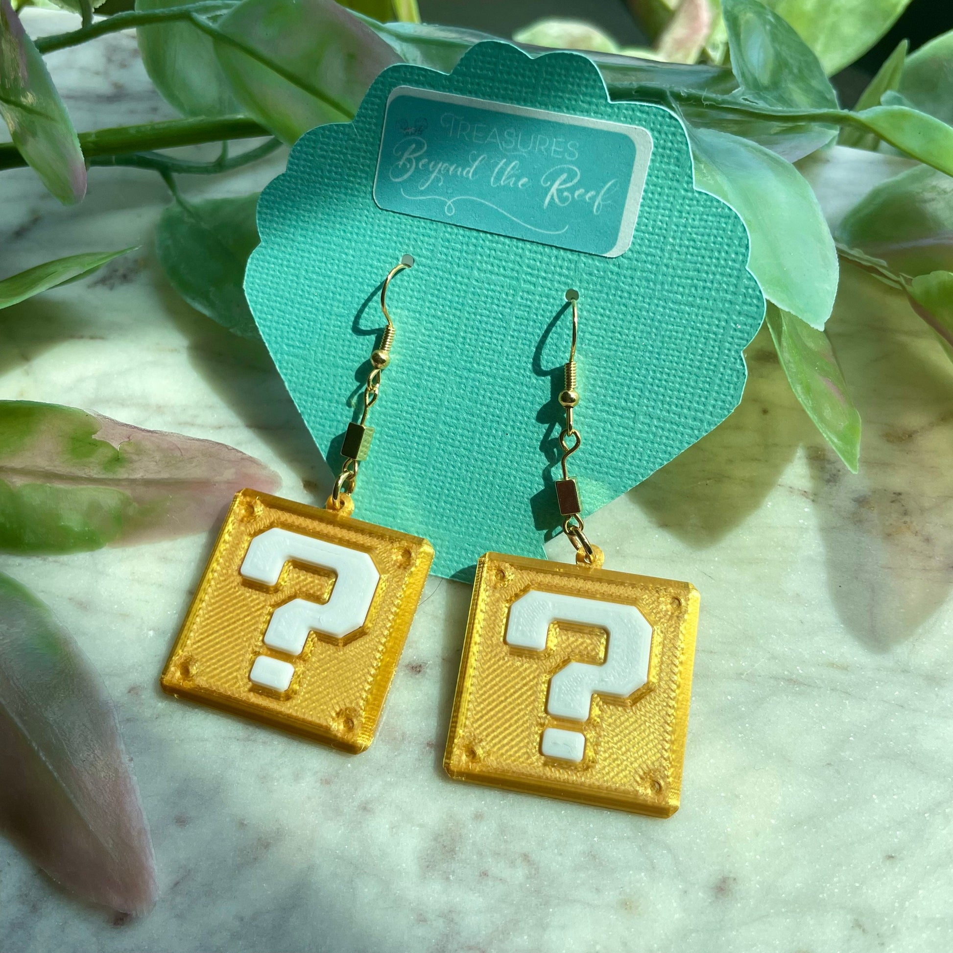 3D Printed Super Nintendo World inspired earrings - Mario Earrings - Princess Peach - Bowser - Question Block earrings - Mario Mushroom