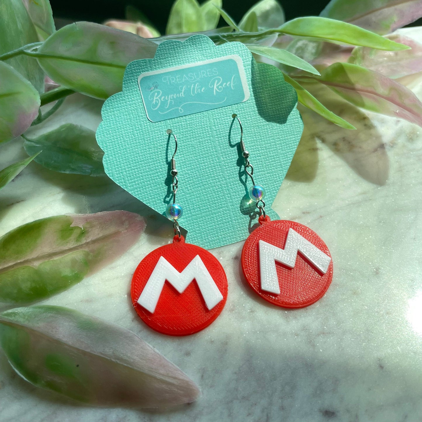 3D Printed Super Nintendo World inspired earrings - Mario Earrings - Princess Peach - Bowser - Question Block earrings - Mario Mushroom