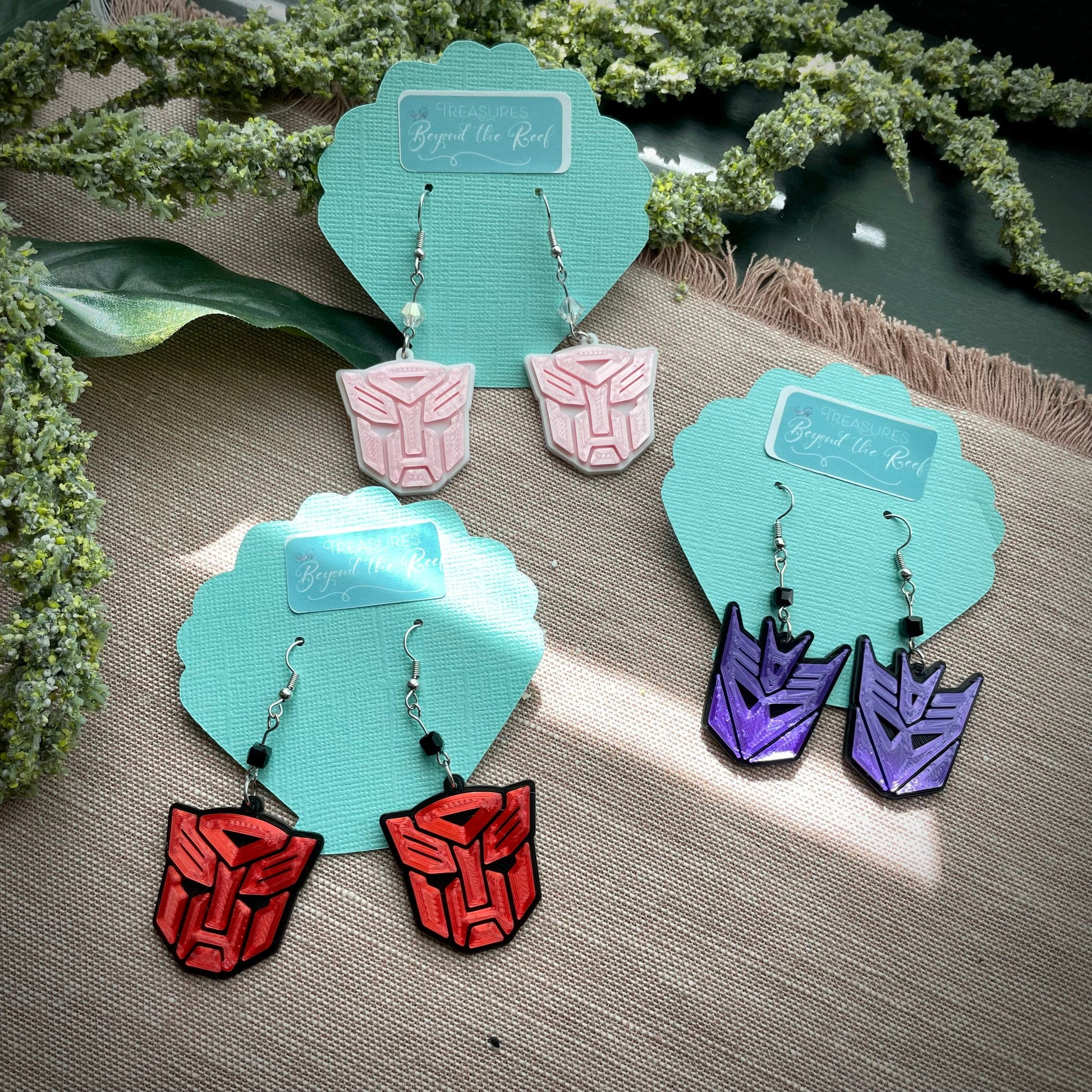 Optimus Prime, Bumblebee, Megatron, Soundwave earrings Transformers 3D Printed Earrings - Autobots, Decepticons, Maximals, Predacons, G1