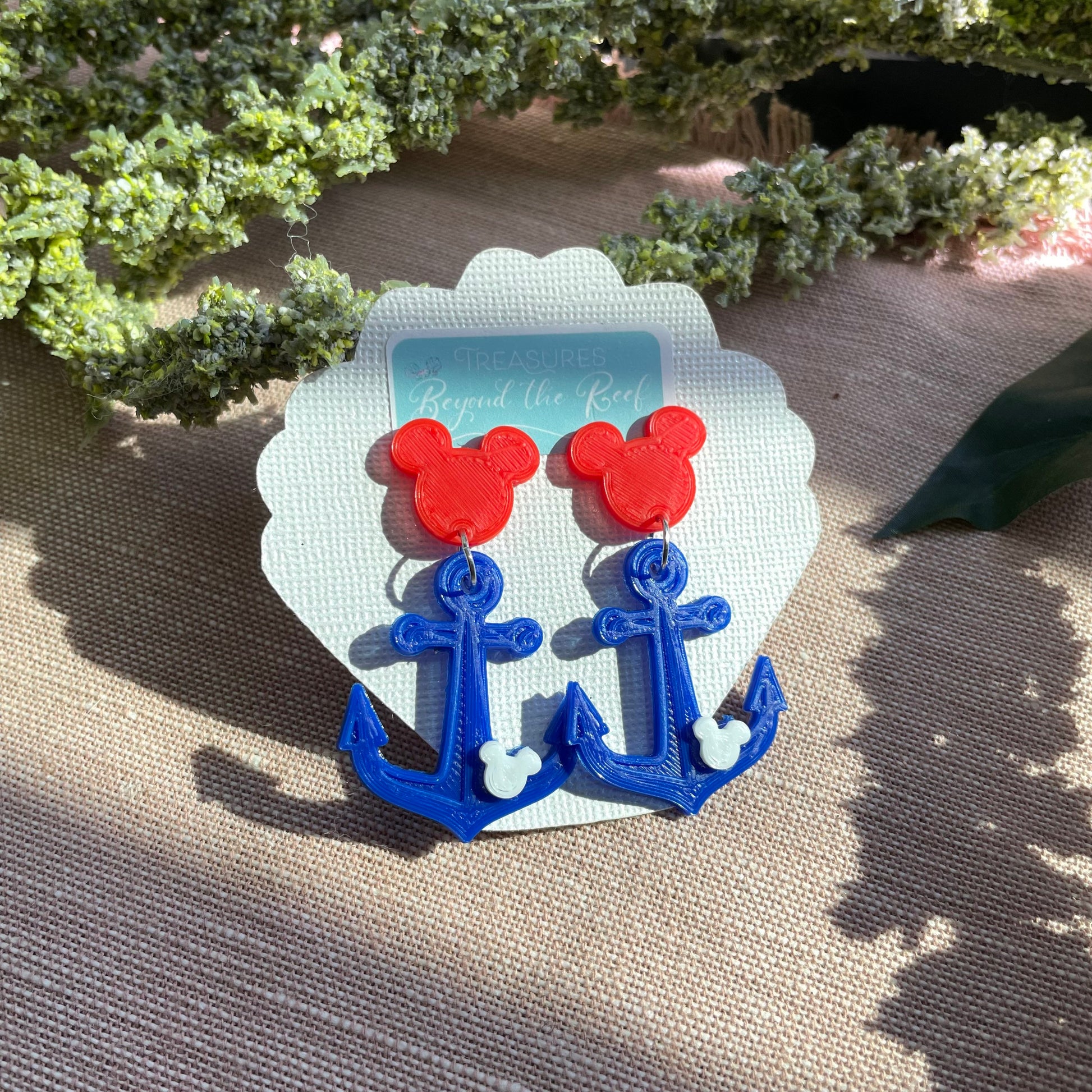 Captain Mickey & Minnie earrings - Disney Cruise Earrings - Disney Mickey Anchor earrings - Cruise Mouse earrings - Wish Treasure cruise