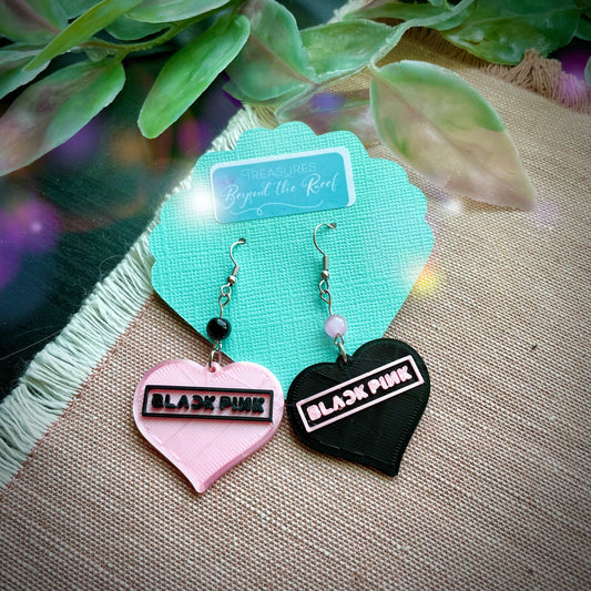 BLINK earrings - Blackpink heart shaped earrings Blink fans earrings KPop earrings