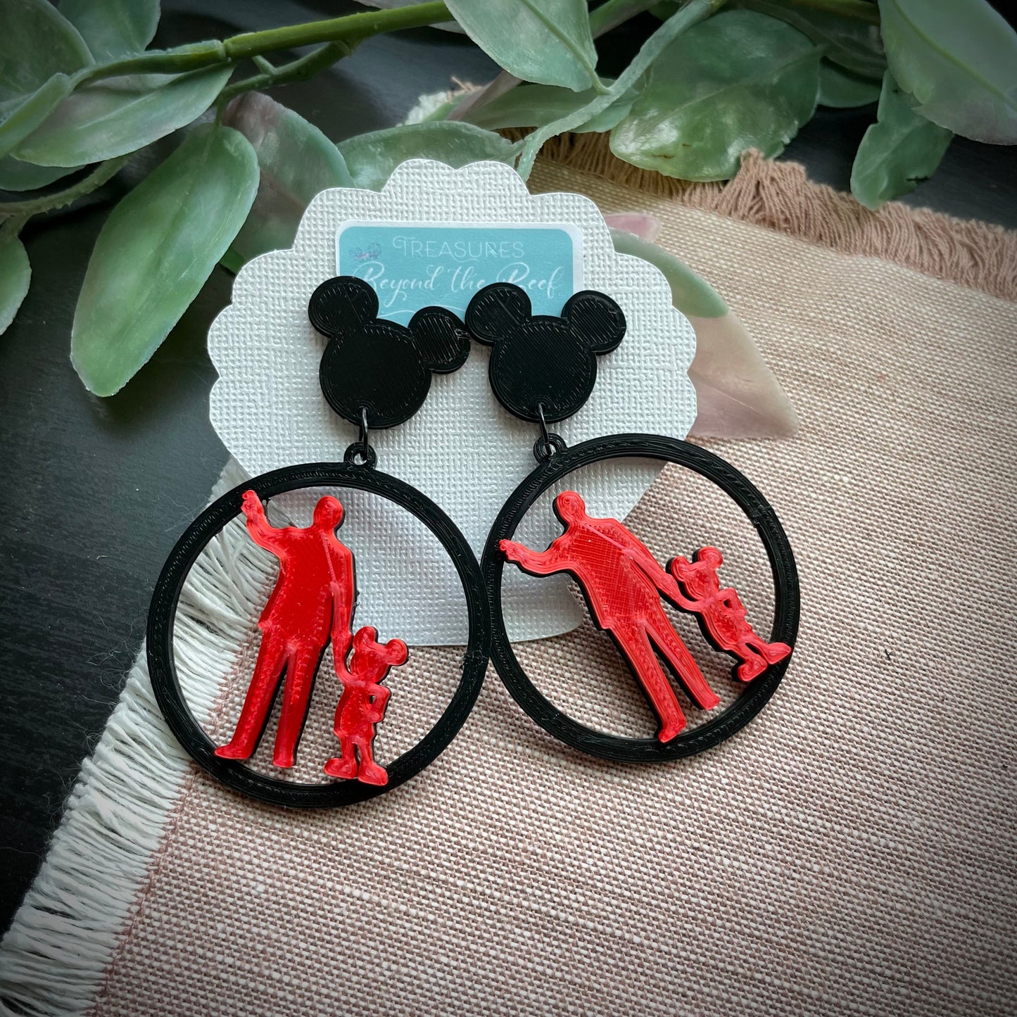Walt & Mickey Statue earrings - 3D printed Walt Mickey earrings