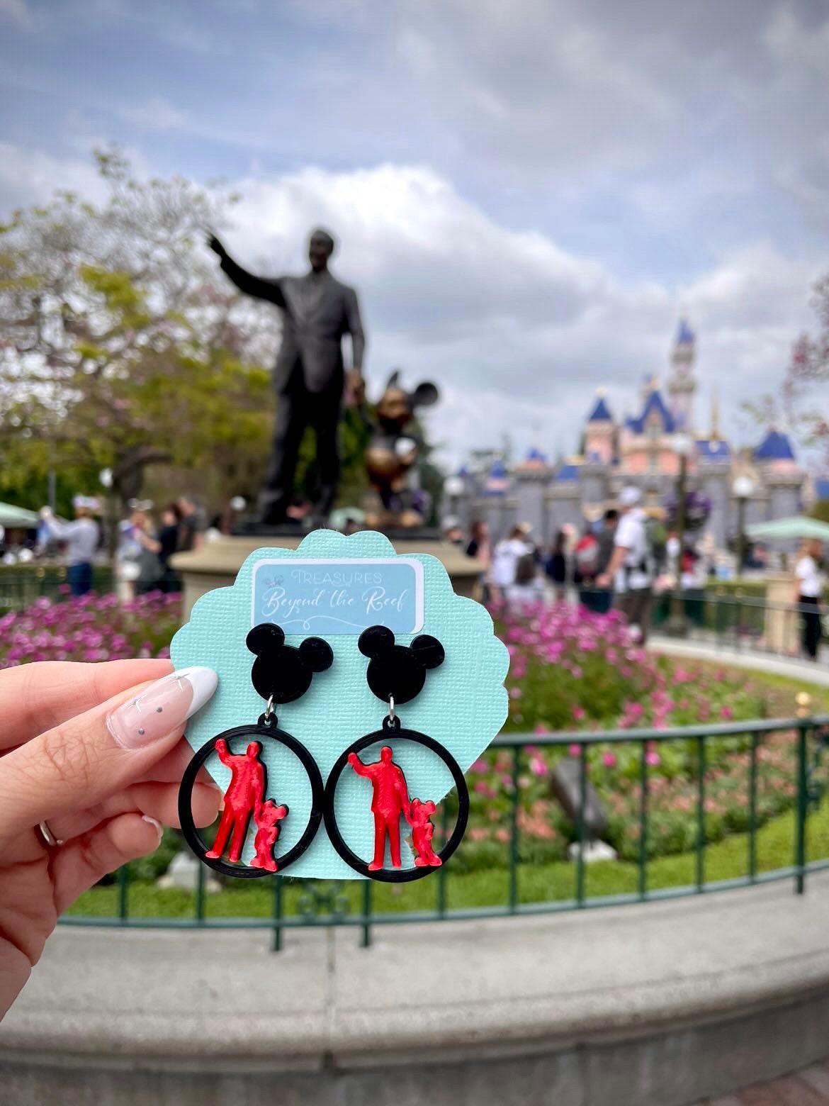Walt & Mickey Statue earrings - 3D printed Walt Mickey earrings