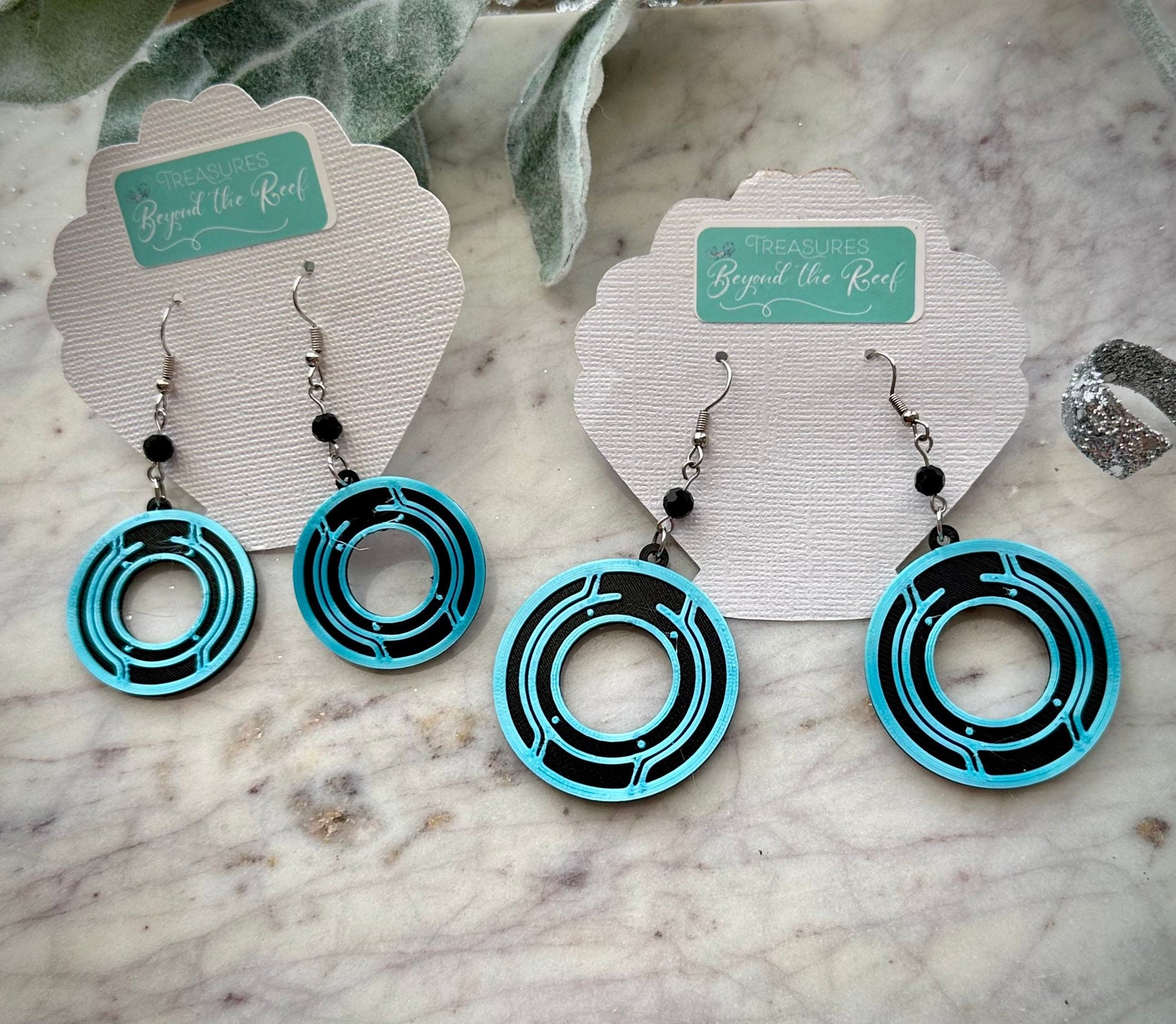 Tron Disc earrings - 3D printed Tron earrings - Tron Lightcycle run earrings - Disneyworld earrings