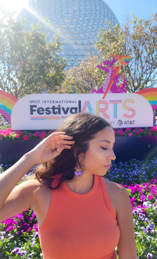 Figment 3D Printed earrings - Festival of the Arts earrings Epcot earrings