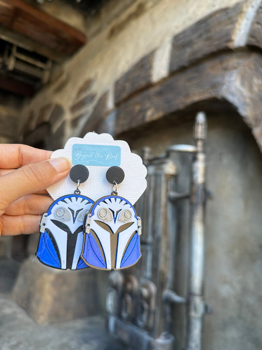 Bo-Katan Kryze Helmet Earrings - Bounty Hunter Earrings - 3D printed earrings - Mandalorian
