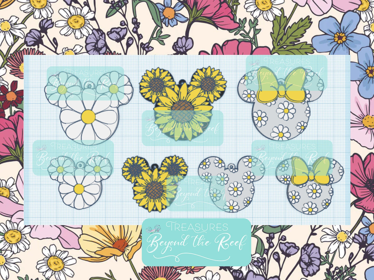 Spring Disney 3D printed earrings - Epcot Spring Earrings - Minnie Mickey Daisy earrings, Mickey Sunflower earrings - Epcot Flower & Garden