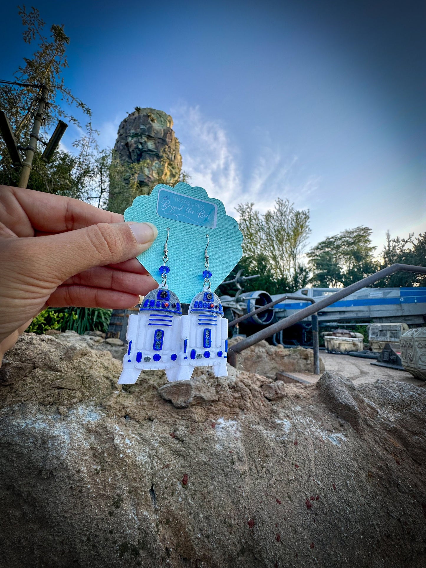 R2D2 3D Printed Earrings - Star Wars Droid Earring - R2D2 Earrings