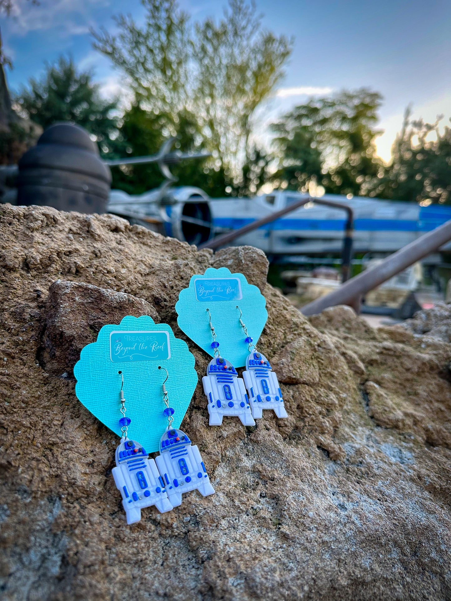 R2D2 3D Printed Earrings - Star Wars Droid Earring - R2D2 Earrings