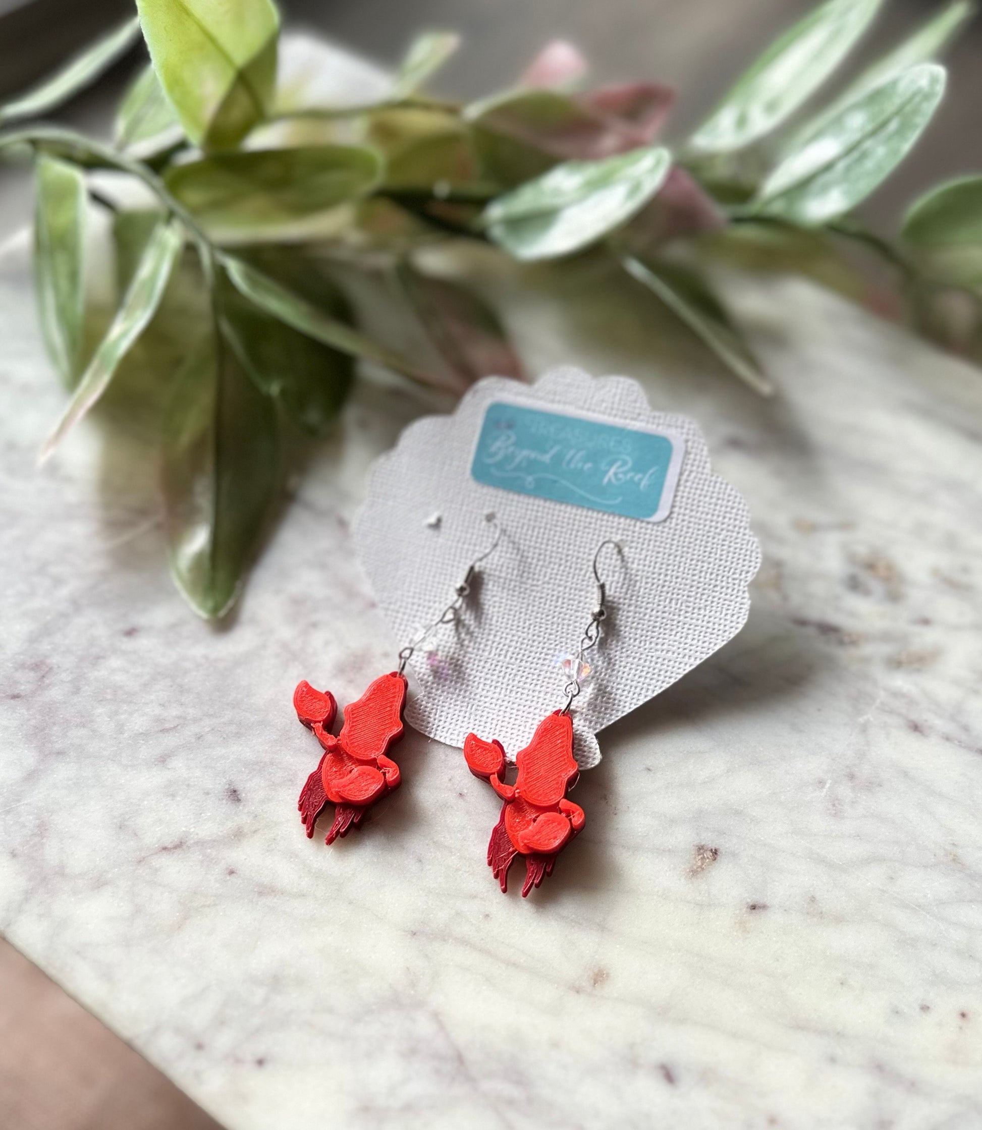 Flounder Earrings - Sebastian Earrings Ariel Inspired Earrings, 3D printed little mermaid earrings