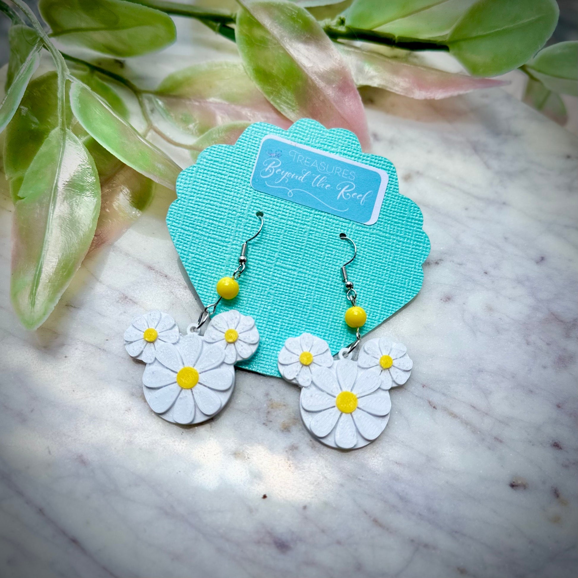 Spring Disney 3D printed earrings - Epcot Spring Earrings - Minnie Mickey Daisy earrings, Mickey Sunflower earrings - Epcot Flower & Garden