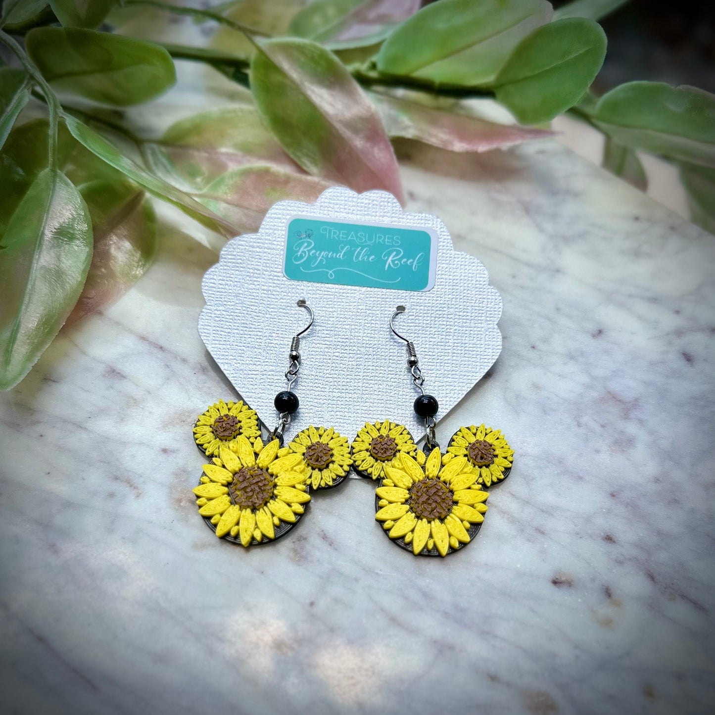 Spring Disney 3D printed earrings - Epcot Spring Earrings - Minnie Mickey Daisy earrings, Mickey Sunflower earrings - Epcot Flower & Garden