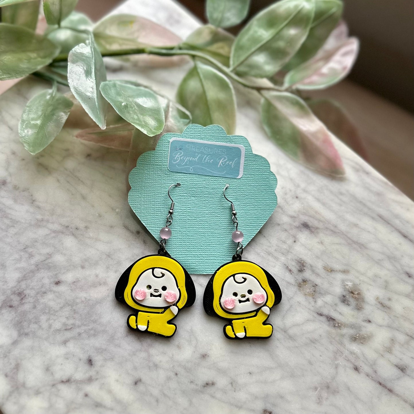 BTS 3D printed inspired earrings - BT21 earrings - Chimmy, Tata, Cooky, Shooky, Koya - Bunny, Heart, Dog BTS characters Koala Army BTS