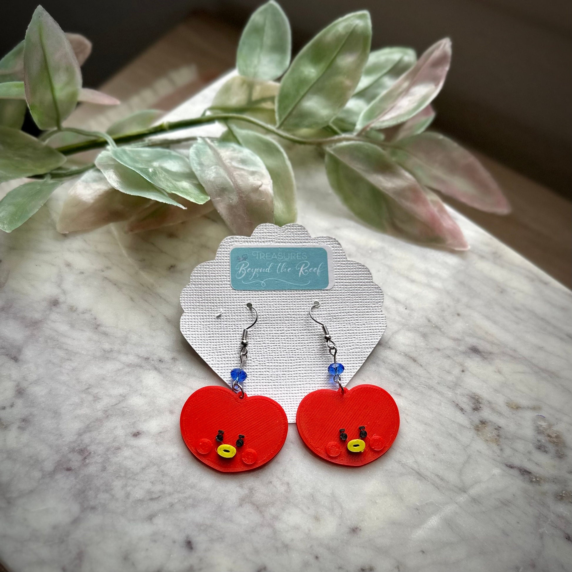 BTS 3D printed inspired earrings - BT21 earrings - Chimmy, Tata, Cooky, Shooky, Koya - Bunny, Heart, Dog BTS characters Koala Army BTS