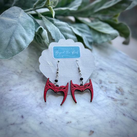 3D Printed Scarlet Witch earrings - Wanda earrings - Avengers Wanda Maximoff Marvel earrings
