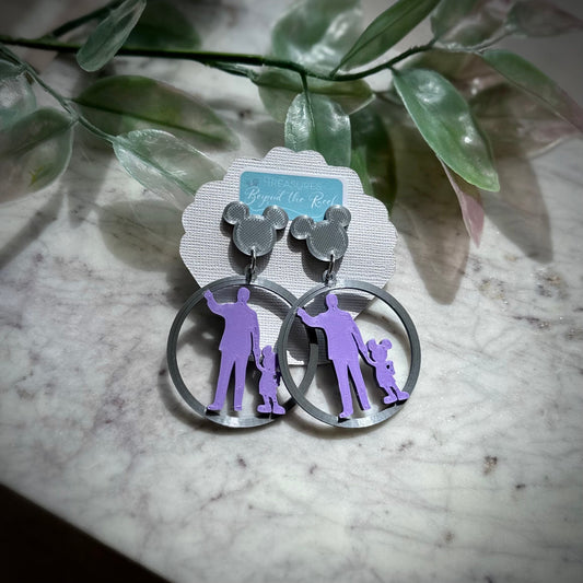 Walt & Mickey Statue earrings - 3D printed Walt Mickey earrings