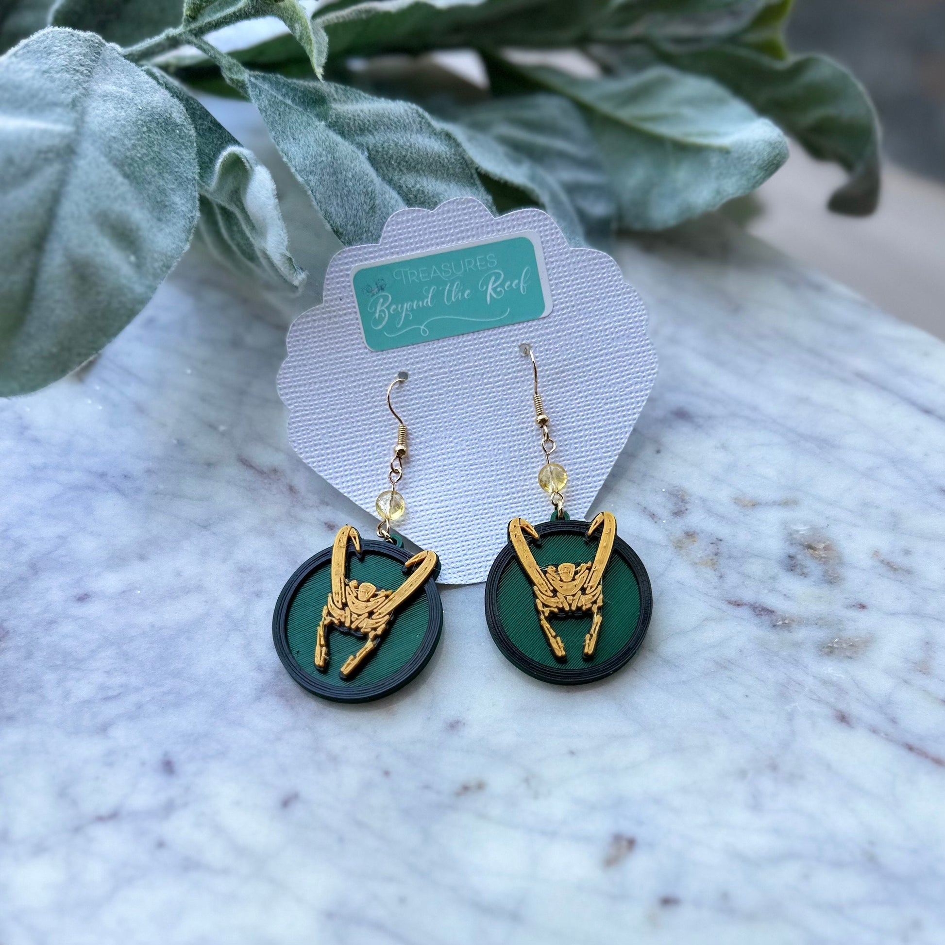 Loki Earrings - Loki 3D Printed earrings - Avengers Campus Earrings
