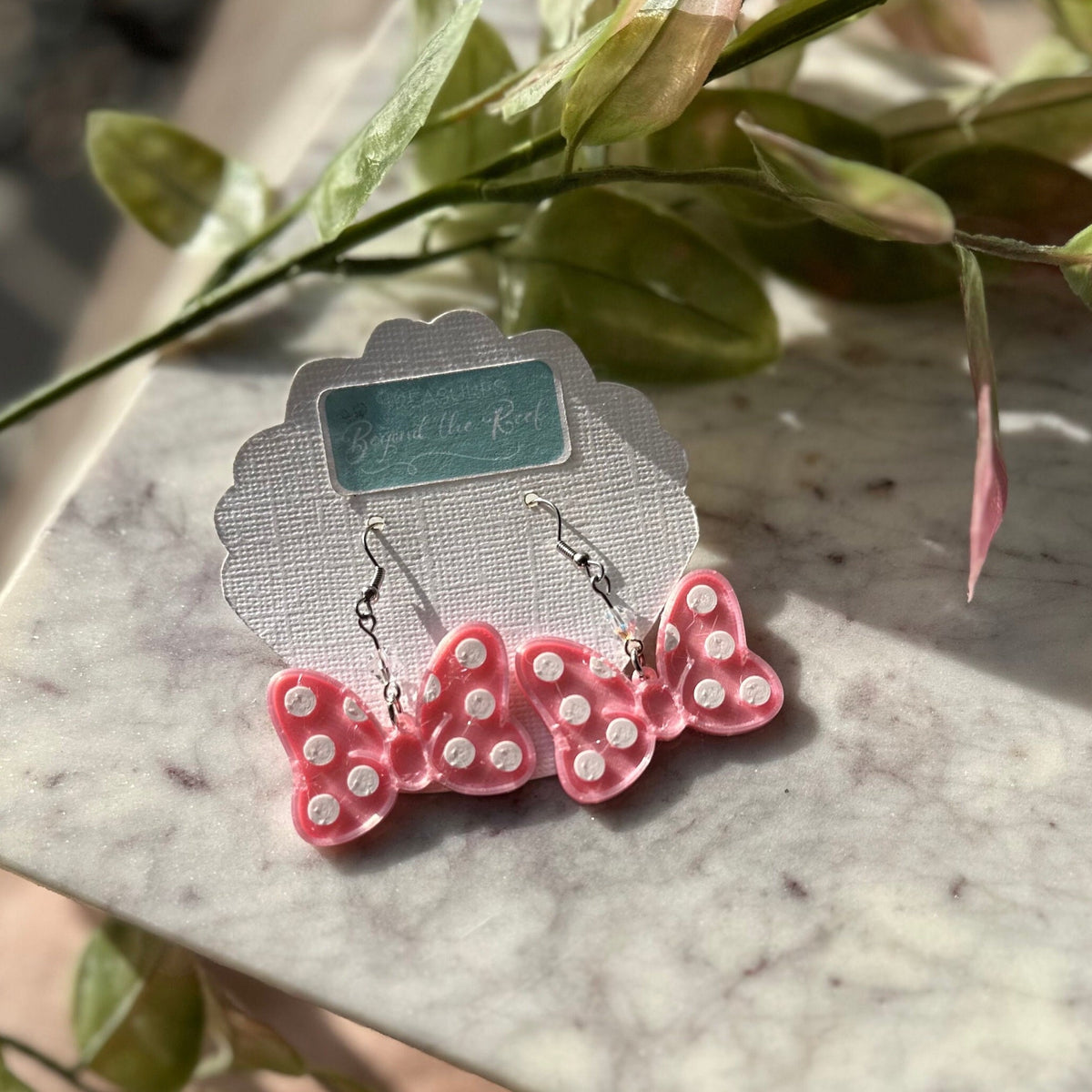 3D Printed Pink Earrings, Disney, Kawaii, Kpop, theme park inspired