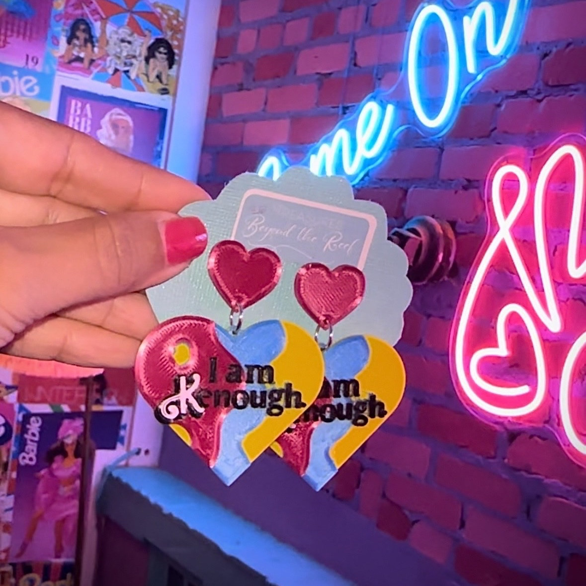 3D Printed Pink Earrings, Disney, Kawaii, Kpop, theme park inspired