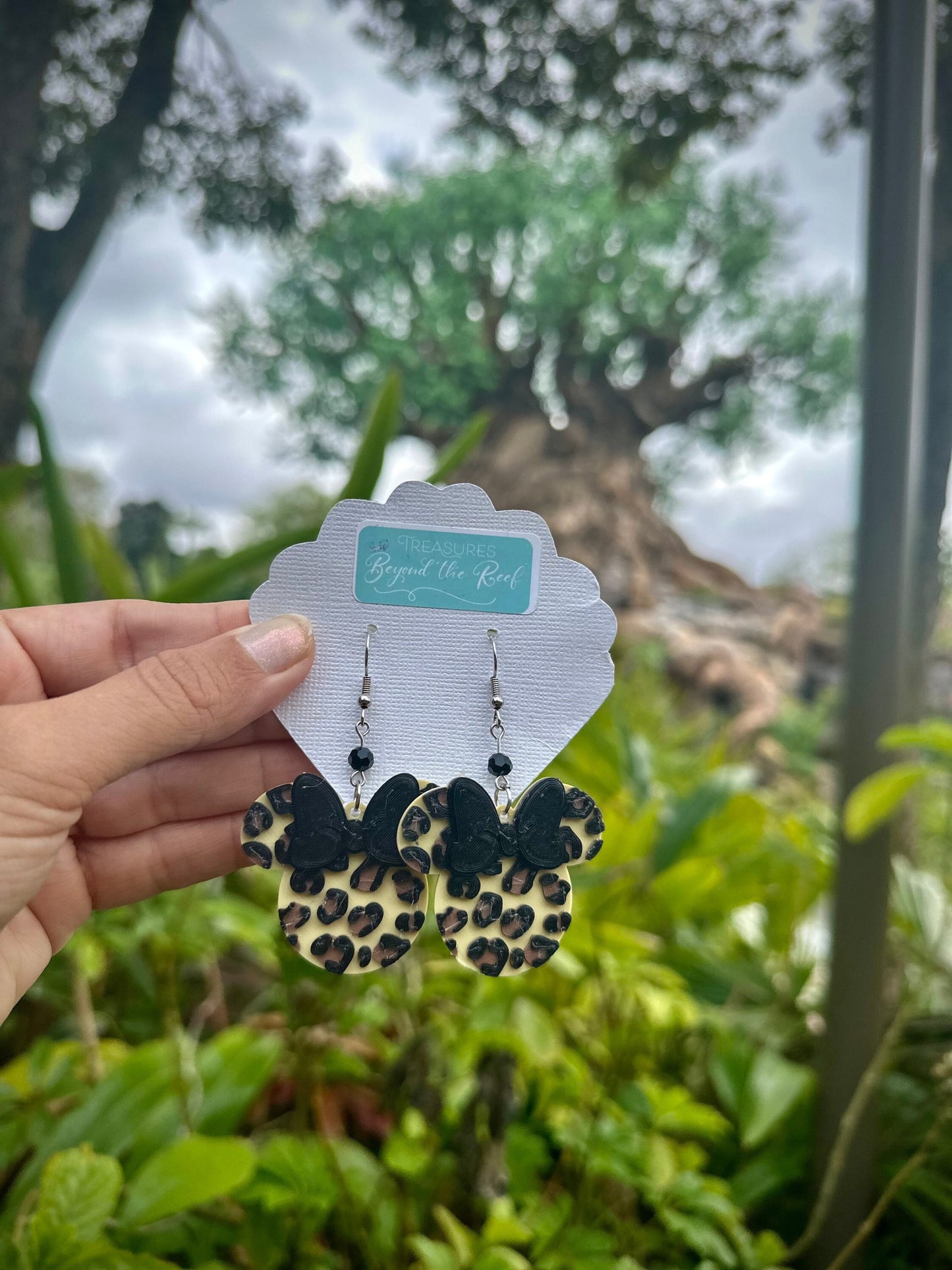 3D printed Leopard print earrings - Minnie Leopard print earrings - Animal kingdom earrings - Animal print, Tiger, Zebra, Giraffe print