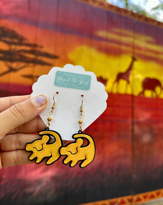 Lion King earrings - Simba Earrings- Animal kingdom earrings - 3D printed Simba earrings