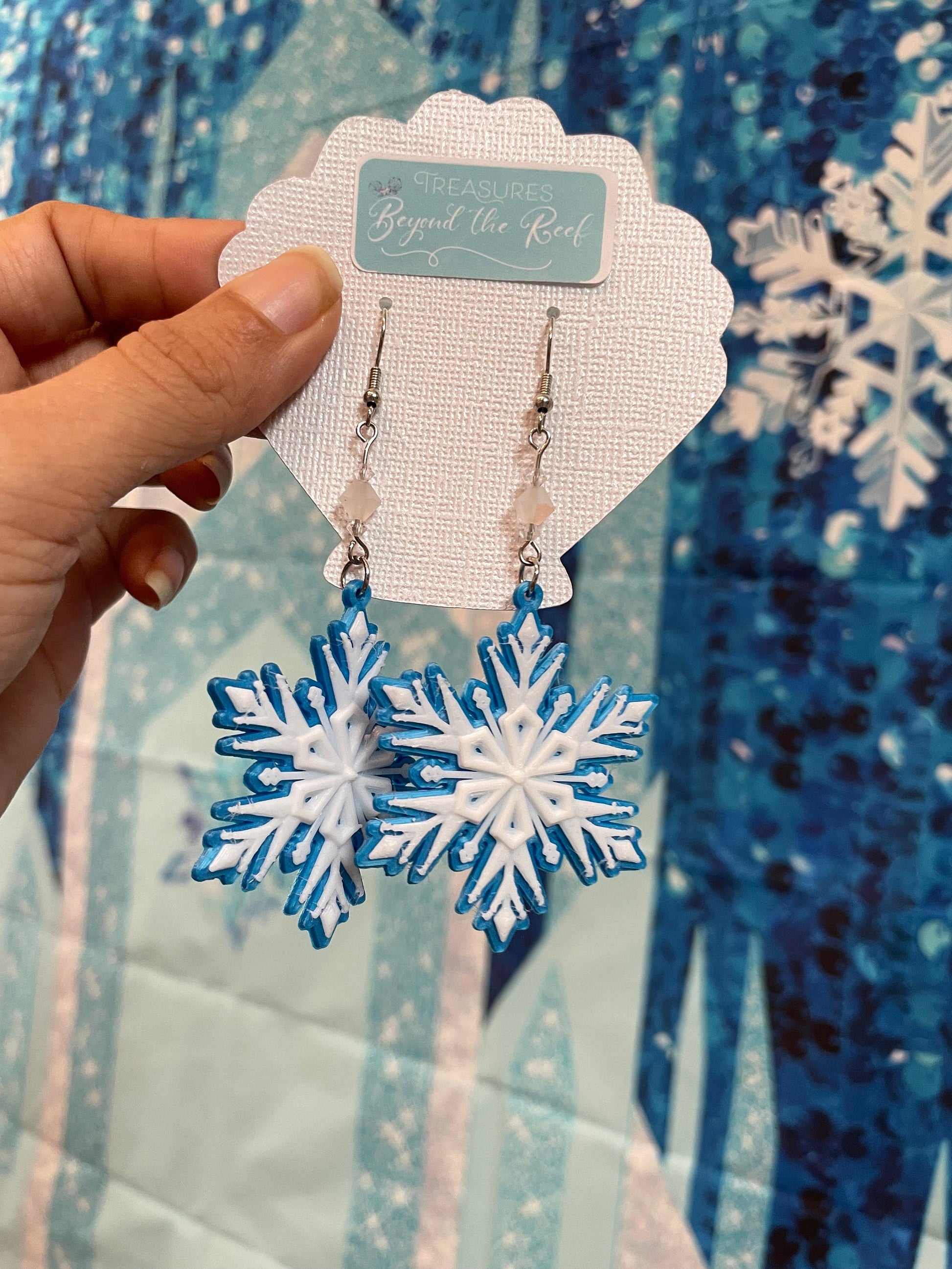 3D Printed Frozen Inspired Earrings - Snowgie earrings - Elsa Snowflake - Mickey Snowflake earrings - Winter Earrings - Snowman