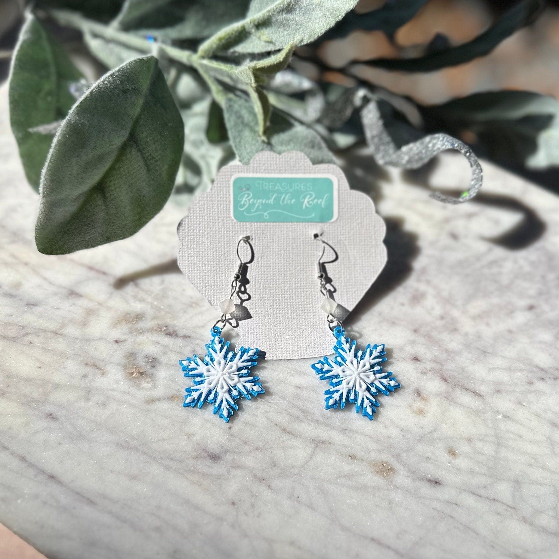 3D Printed Frozen Inspired Earrings - Snowgie earrings - Elsa Snowflake - Mickey Snowflake earrings - Winter Earrings - Snowman
