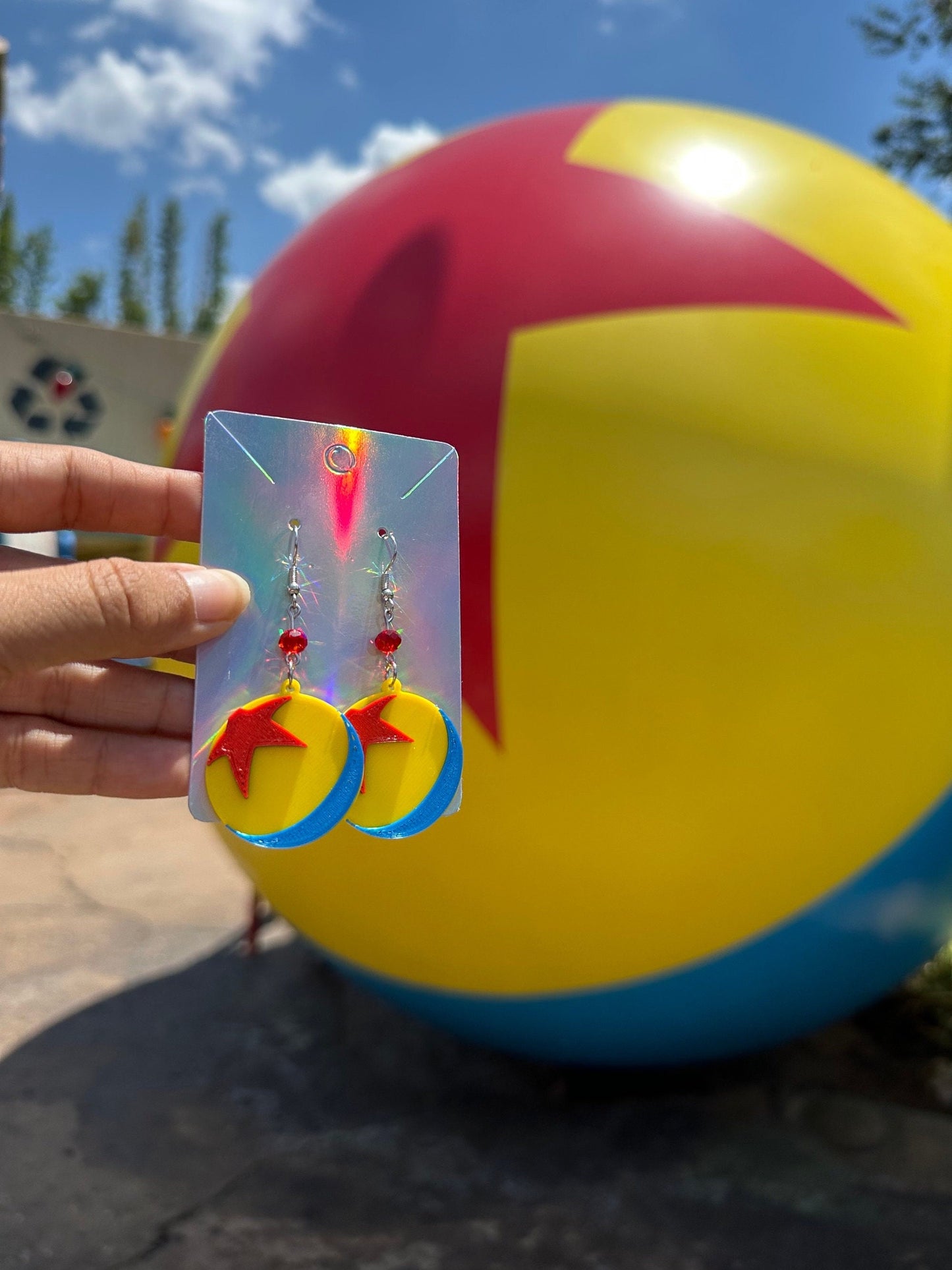 3D printed Pixar Ball earrings - Pixar Earrings - Pixar Lamp earrings - Pixar fest - Luxo Ball earrings Toy story