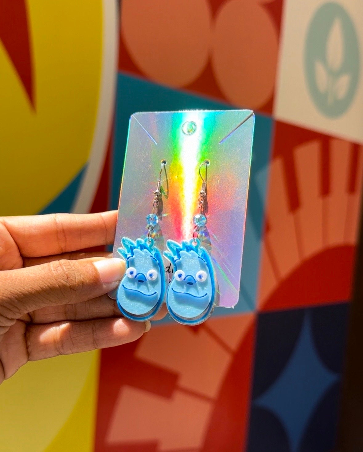 3D Elemental Inspired Earrings - Wade & Ember Earrings - Pixar Fest - Elemental earrings - Fire girl - Water Boy - Wade Ripple Ember Lumen