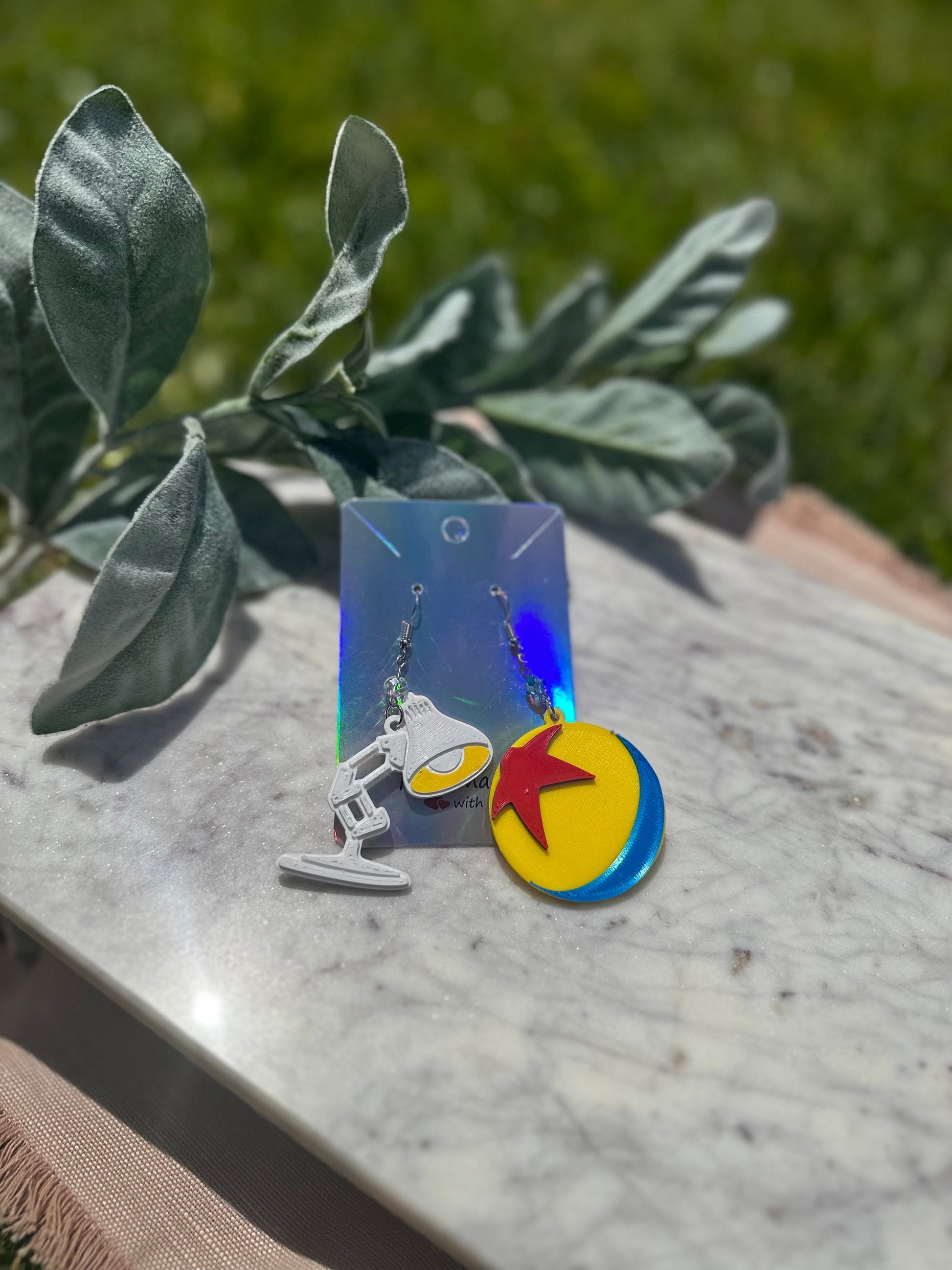 3D printed Pixar Ball earrings - Pixar Earrings - Pixar Lamp earrings - Pixar fest - Luxo Ball earrings Toy story
