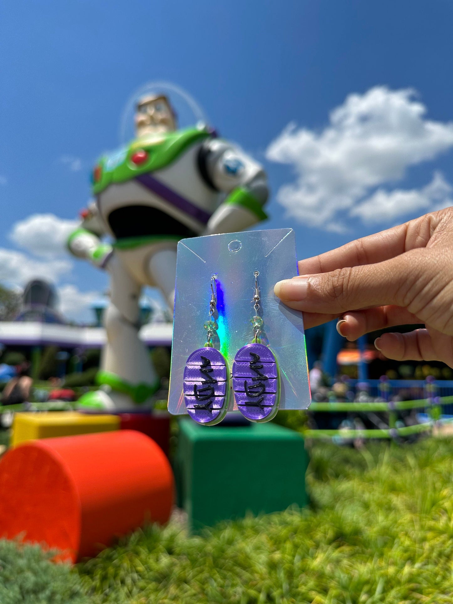 3D printed Buzz Pizza Planet inspired earrings - Buzz Lightyear earrings - Pizza Planet earrings - Toy Story earrings - Andy - Pixar fest
