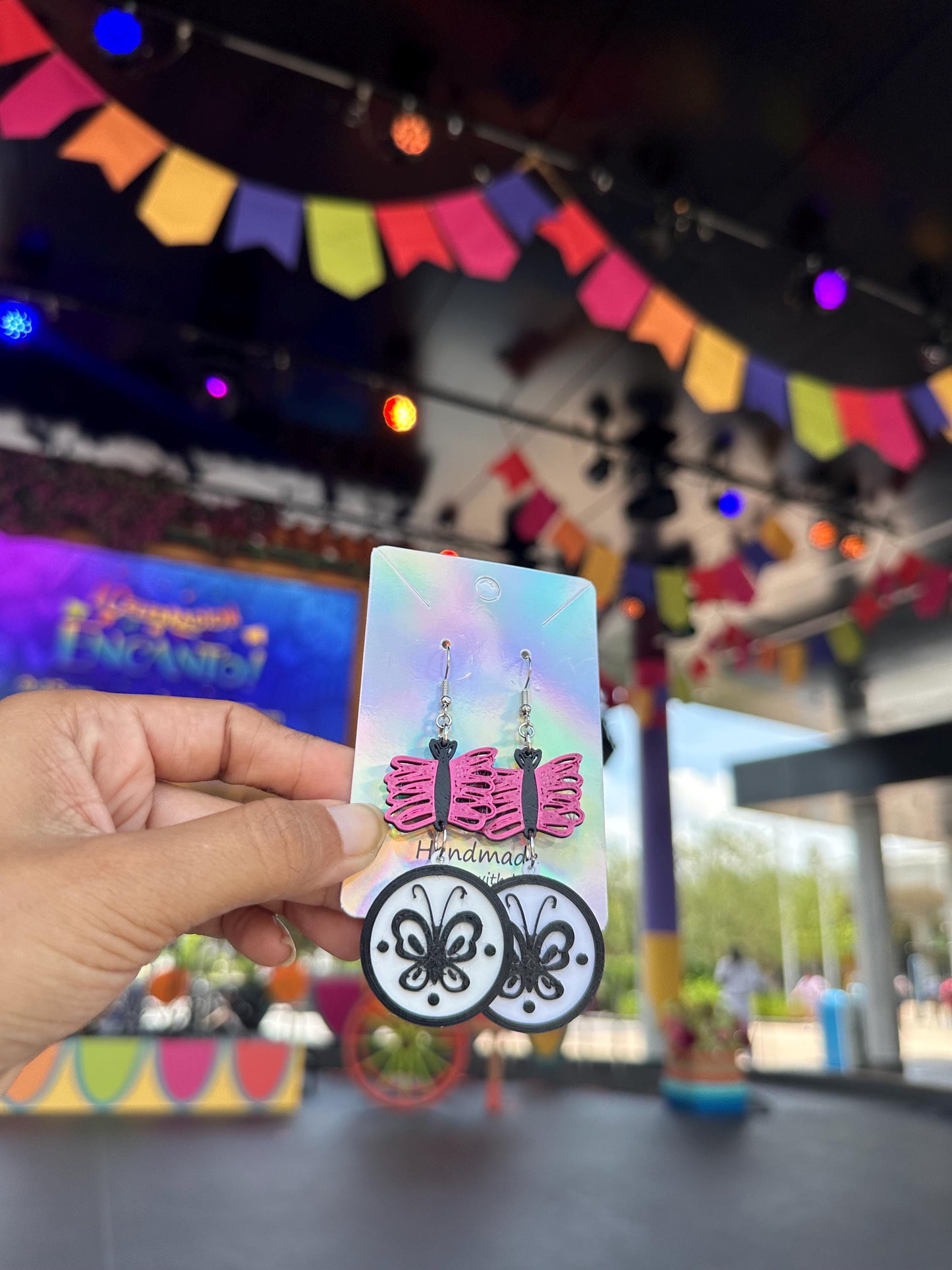 Mirabel Inspired earrings - Encanto earrings 3D printed Mirabel Butterfly earrings - Spring earrings - Epcot Flower & Garden - Celebracion