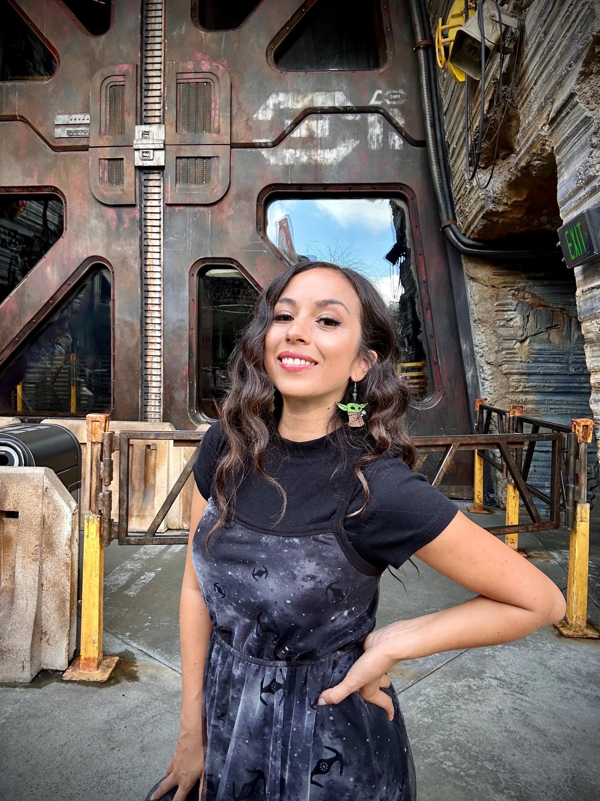 The Child Grogu inspired Earrings - Cute Child Space Baby 3D printed Grogu inspired Baby Yoda Inspired Earrings