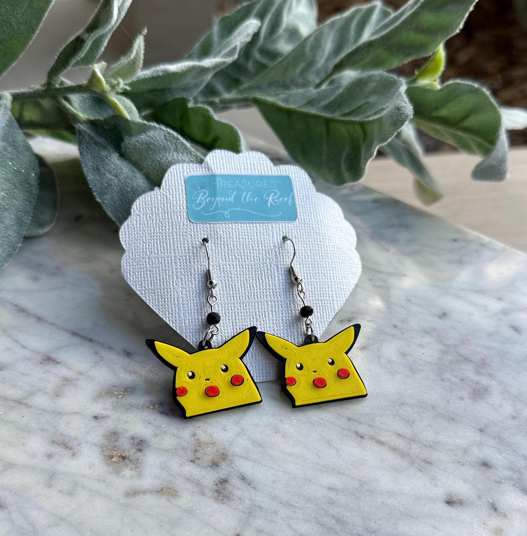 Surprised Pikachu Face - 3D Printed Pikachu earrings - Pikachu meme earrings - Pikachu