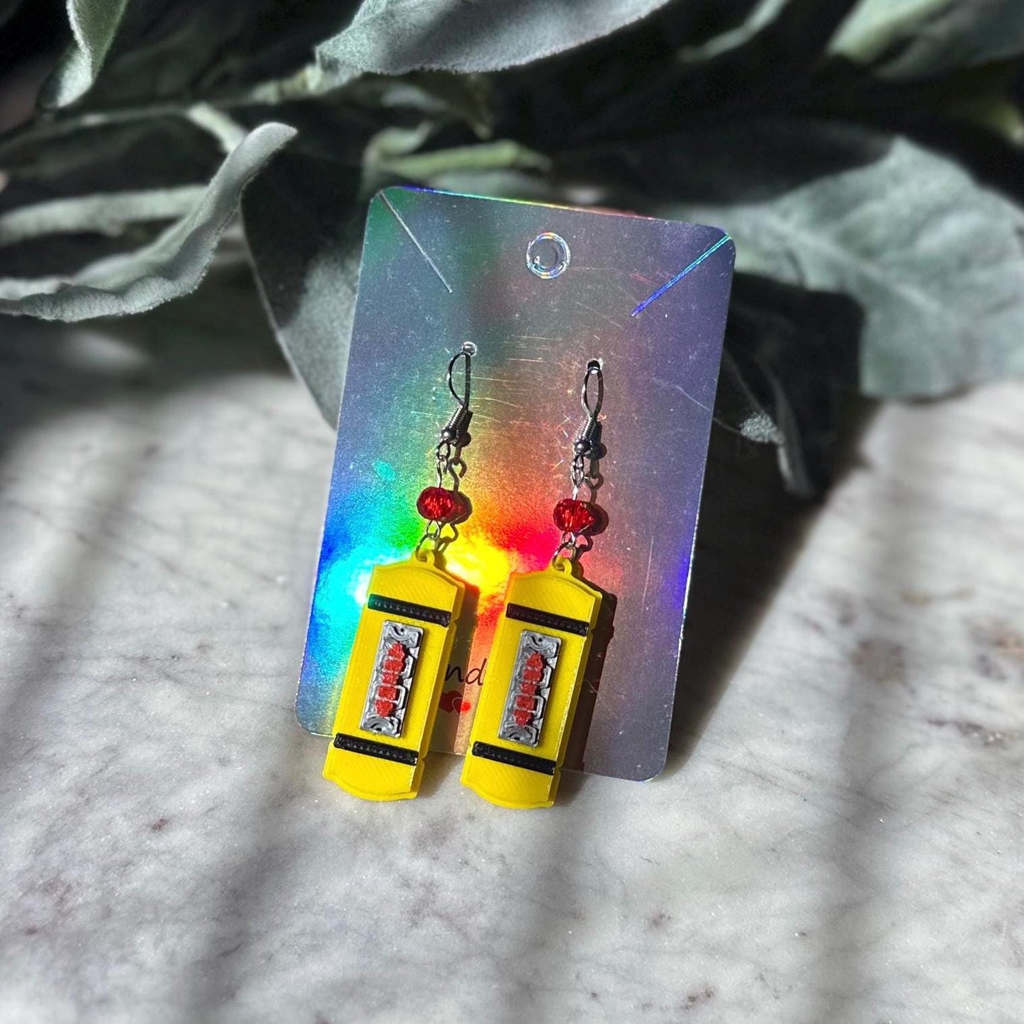3D printed Monsters inc inspired earrings - Sulley earrings - Mike Wazowski earrings - Blue monster green monster - Scream Cannister