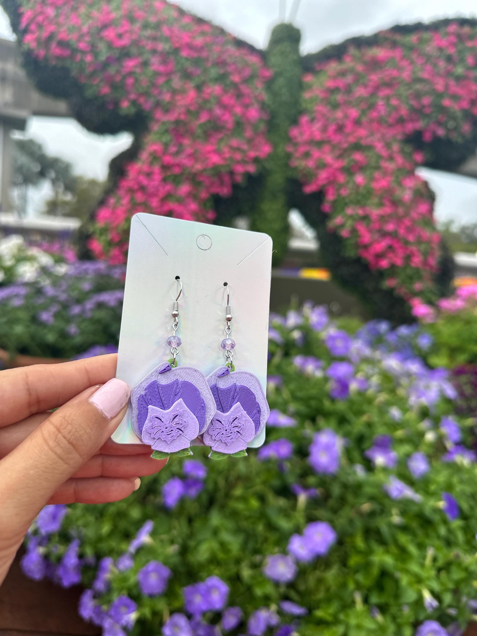 Wonderland Flower earrings - Alice in Wonderland Flowers Spring earrings - Epcot Flower & Garden - Topiary - Mickey Topiary