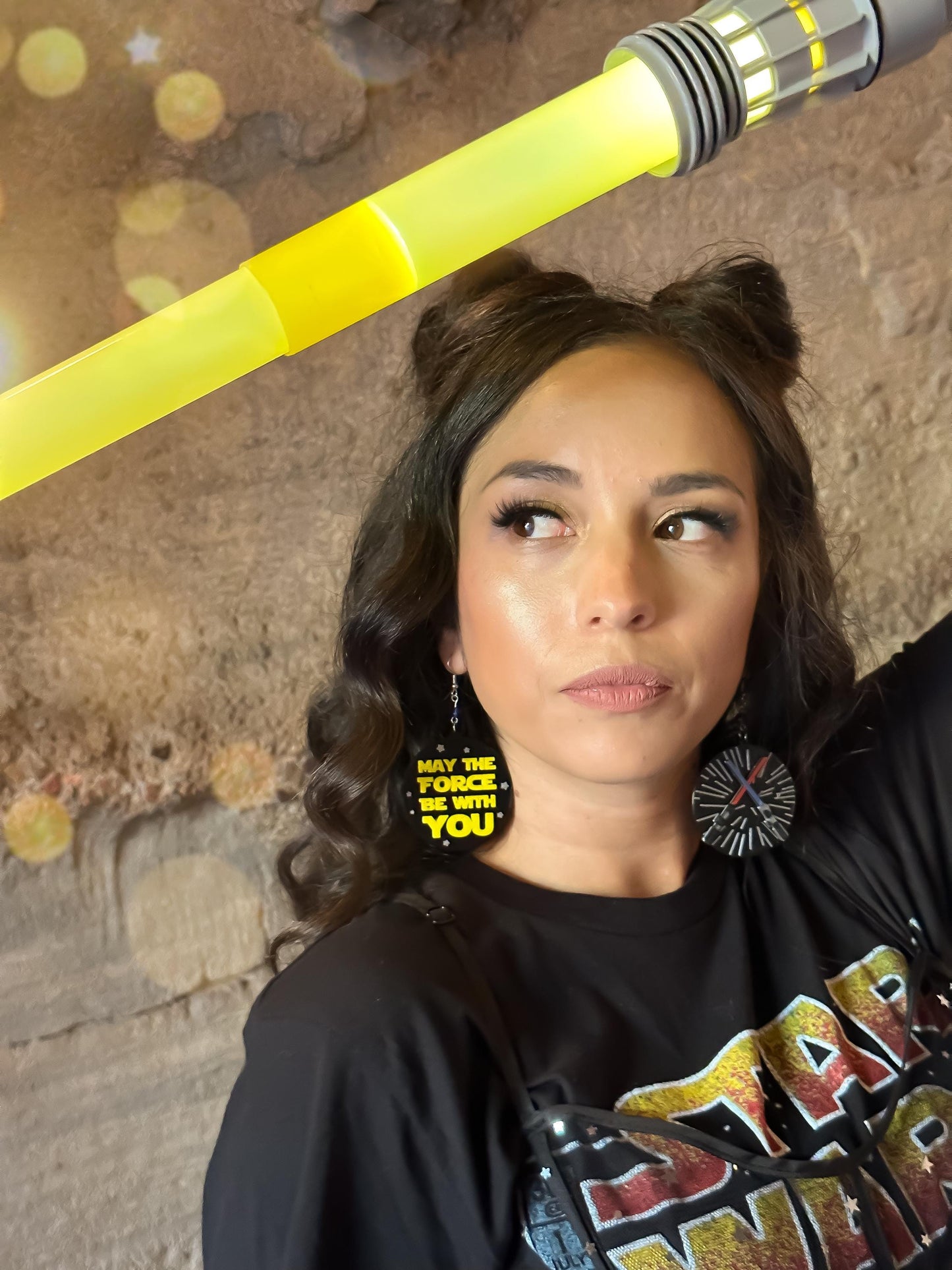 May the Force be with you Earrings - 3D printed Star Wars earrings - May the 4th earrings - Lightsaber earrings - May the Force - Galaxy Edg