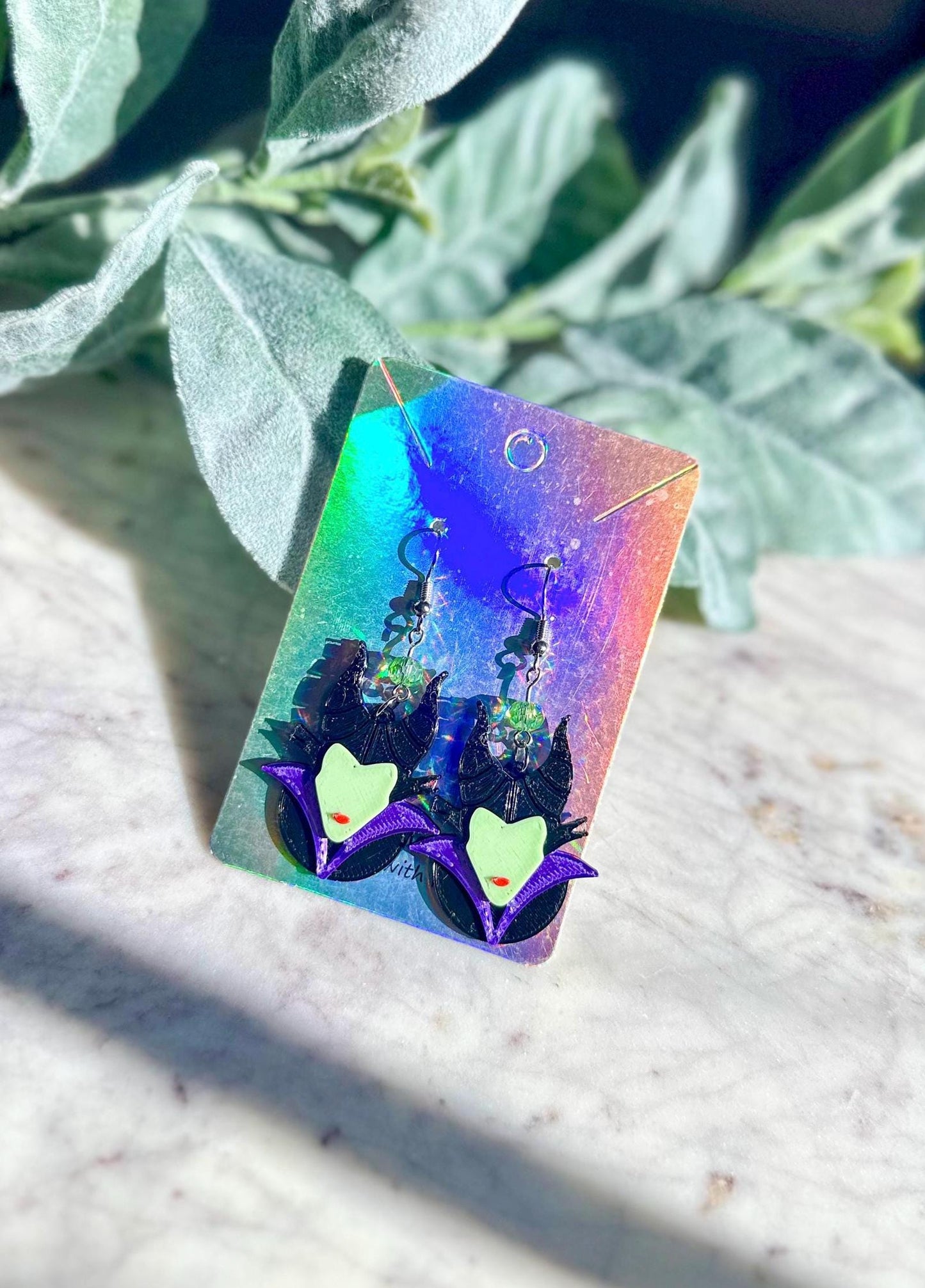 Fantasmic Inspired Earrings - 3D printed Maleficent earrings Maleficent Dragon earrings - Mistress of Evil Disney villains Sleeping Beauty